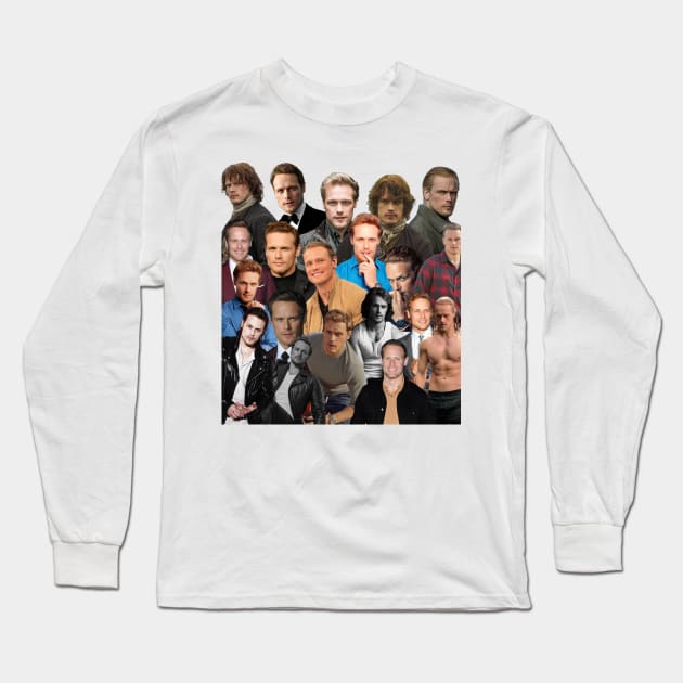 sam heughan photo collage Long Sleeve T-Shirt by Photo collages